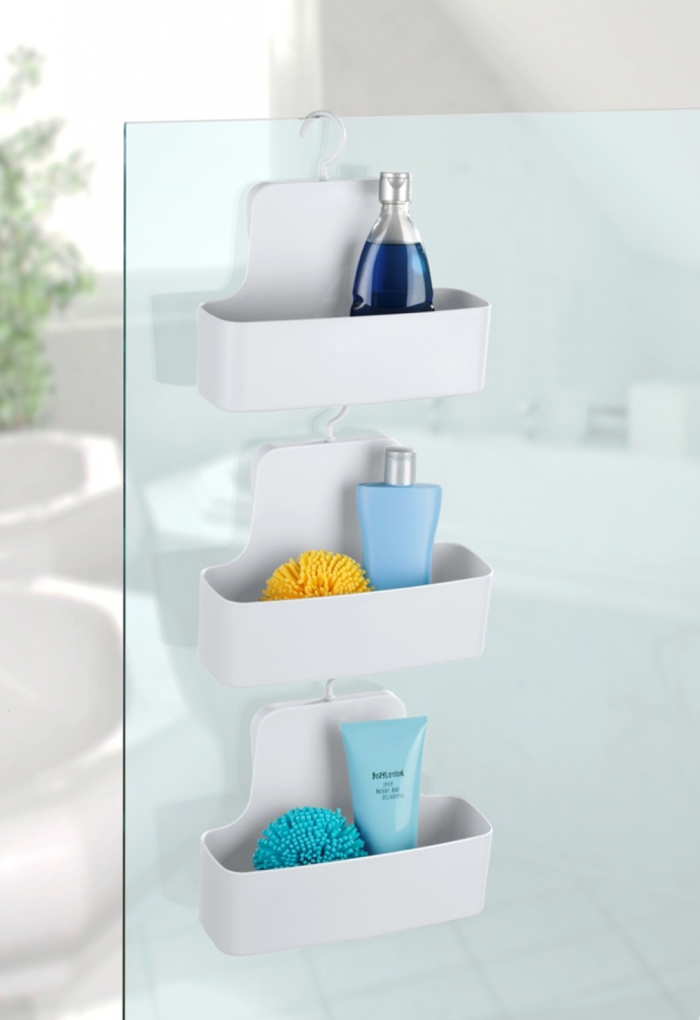 Hanging bathroom basket, BARCELONA, 26 x 9 x H 24 cm, White in the group Storage / Bathroom storage / Bath and shower caddies at SmartaSaker.se (41251)