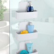 Hanging bathroom basket, BARCELONA, 26 x 9 x H 24 cm, White Hanging bathroom basket, BARCELONA, 26 x 9 x H 24 cm, White