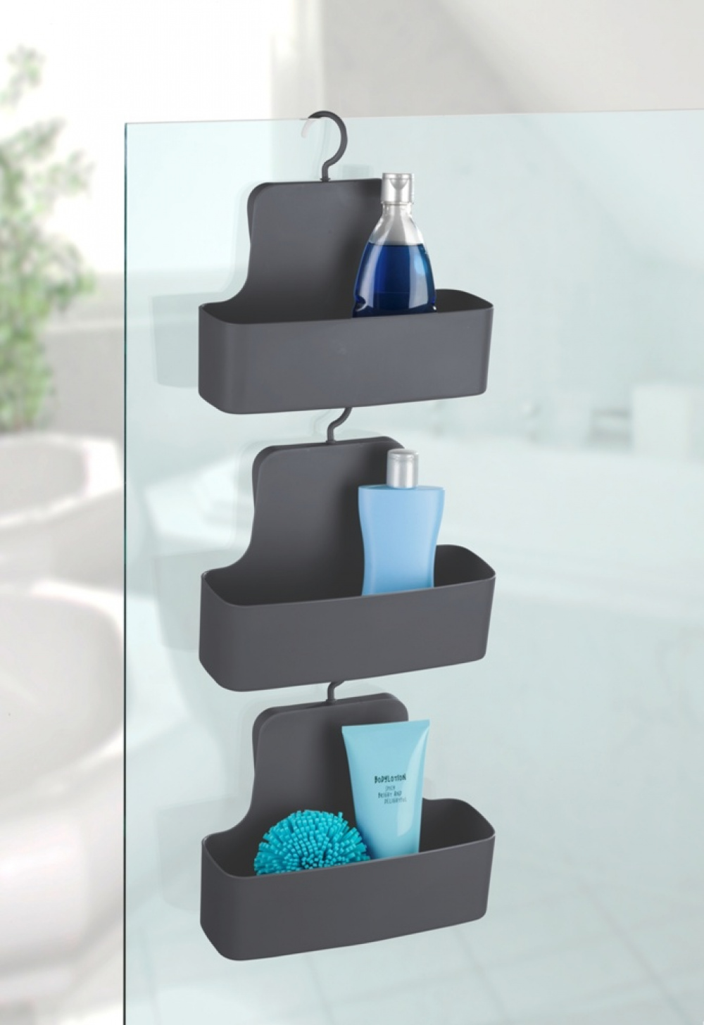 Hanging bathroom basket, BARCELONA, 26 x 9 x H 24 cm, Anthracite in the group Storage / Bathroom storage / Bath and shower caddies at SmartaSaker.se (41252)