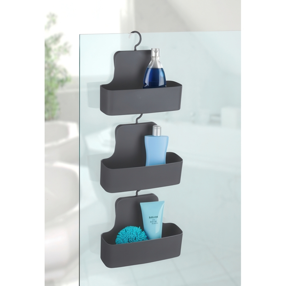 Hanging bathroom basket, BARCELONA, 26 x 9 x H 24 cm, Anthracite in the group Storage / Bathroom storage / Bath and shower caddies at SmartaSaker.se (41252)