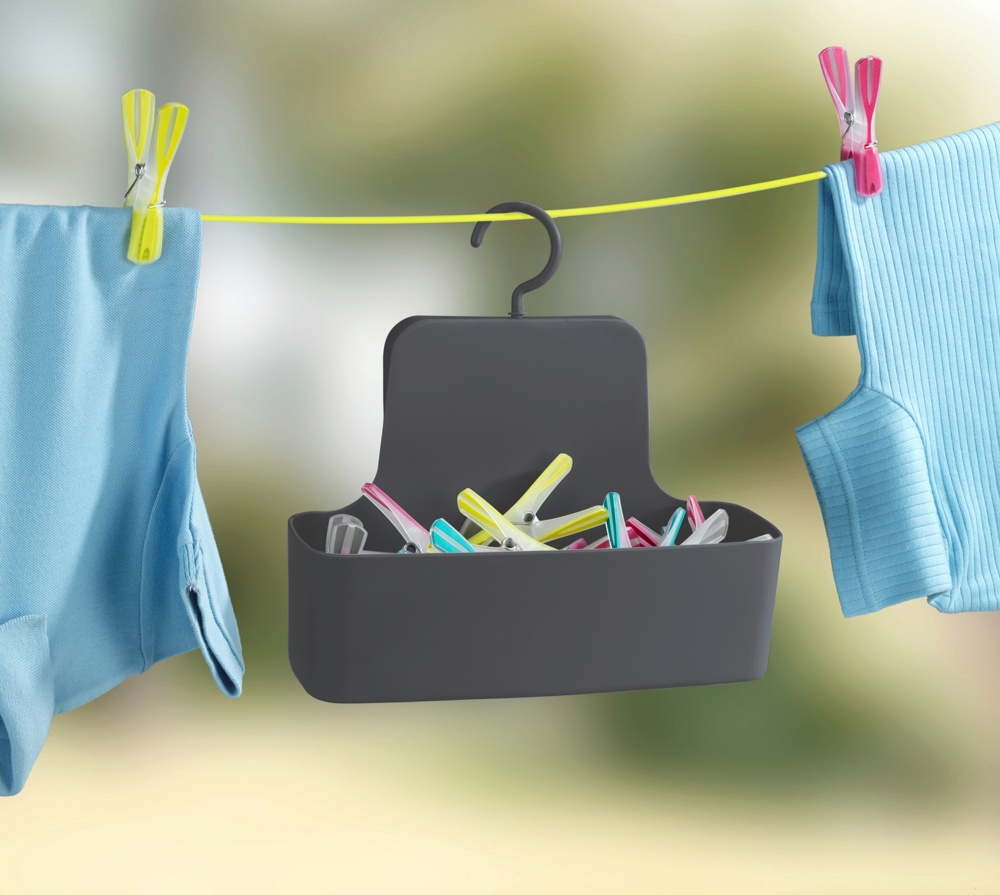 Hanging bathroom basket, BARCELONA, 26 x 9 x H 24 cm, Anthracite in the group Storage / Bathroom storage / Bath and shower caddies at SmartaSaker.se (41252)