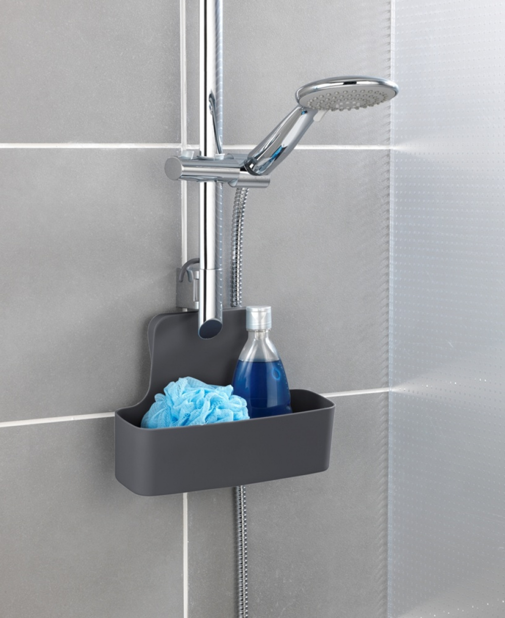 Hanging bathroom basket, BARCELONA, 26 x 9 x H 24 cm, Anthracite in the group Storage / Bathroom storage / Bath and shower caddies at SmartaSaker.se (41252)