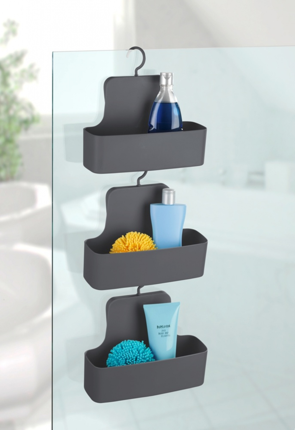 Hanging bathroom basket, BARCELONA, 26 x 9 x H 24 cm, Anthracite in the group Storage / Bathroom storage / Bath and shower caddies at SmartaSaker.se (41252)