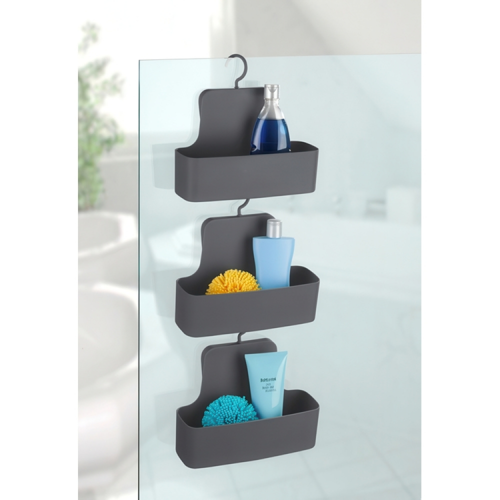 Hanging bathroom basket, BARCELONA, 26 x 9 x H 24 cm, Anthracite in the group Storage / Bathroom storage / Bath and shower caddies at SmartaSaker.se (41252)