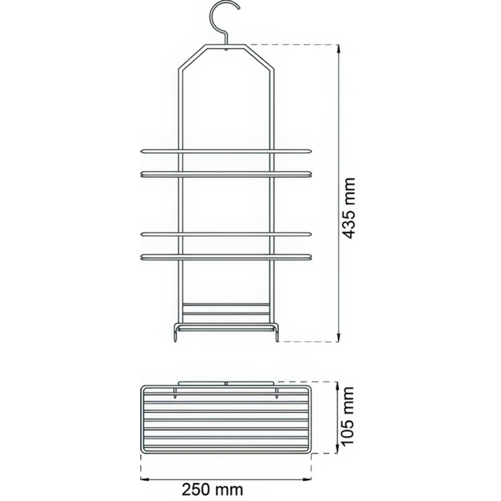 Hanging bathroom shelf, HABO LAELIA, 25 x 10 x H 43,5 cm, Black in the group Storage / Bathroom storage / Bath and shower caddies at SmartaSaker.se (41255)