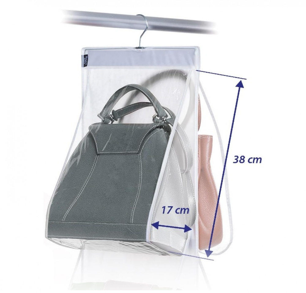 Hanging storage for bags, PORTA BORSE, 6 compartments, 36 x H 120 cm, Clear in the group Storage / Wardrobe storage / Bag storage at SmartaSaker.se (41261)