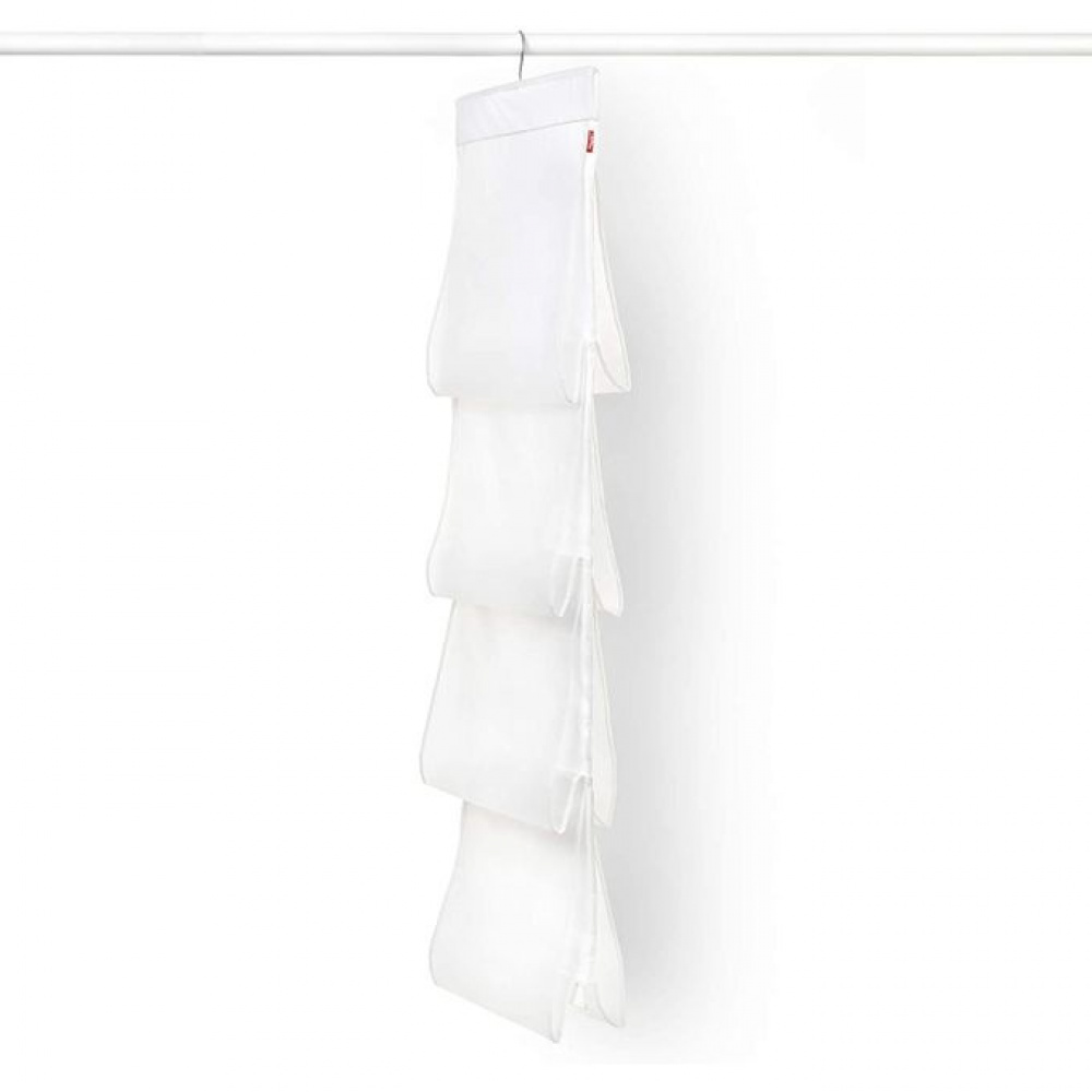 Hanging storage for bags, 8 compartments, MILKY WHITE, 33 x H 122 cm, Transparent in the group Storage / Wardrobe storage / Bag storage at SmartaSaker.se (41262)