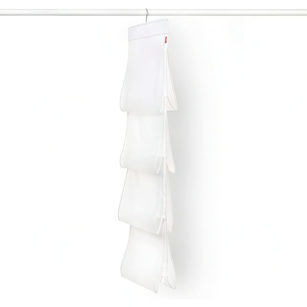 Hanging storage for bags, 8 compartments, MILKY WHITE, 33 x H 122 cm, Transparent in the group Storage / Wardrobe storage / Bag storage at SmartaSaker.se (41262)
