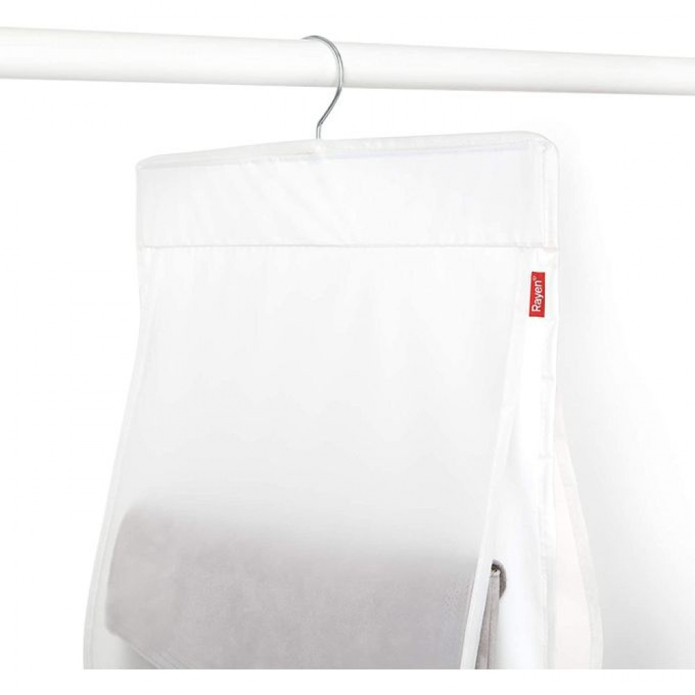 Hanging storage for bags, 8 compartments, MILKY WHITE, 33 x H 122 cm, Transparent in the group Storage / Wardrobe storage / Bag storage at SmartaSaker.se (41262)