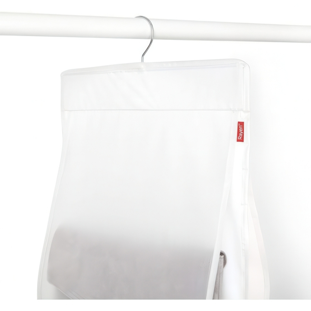 Hanging storage for bags, 8 compartments, MILKY WHITE, 33 x H 122 cm, Transparent in the group Storage / Wardrobe storage / Bag storage at SmartaSaker.se (41262)