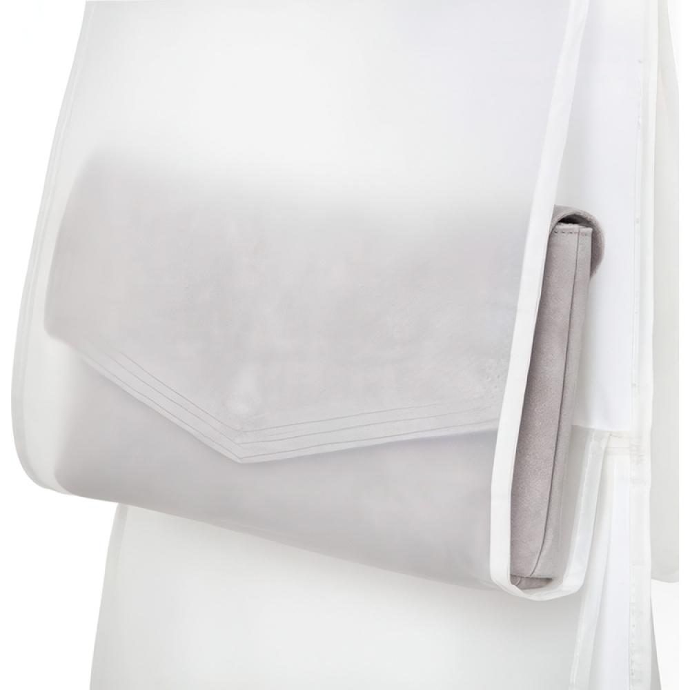 Hanging storage for bags, 8 compartments, MILKY WHITE, 33 x H 122 cm, Transparent in the group Storage / Wardrobe storage / Bag storage at SmartaSaker.se (41262)