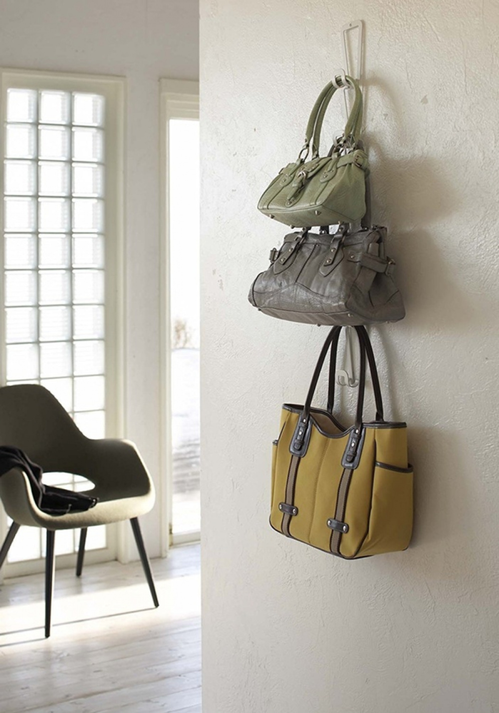 Hanging storage for bags, JOINT BAG HANGER CHAIN, Yamazaki, White in the group Storage / Wardrobe storage / Bag storage at SmartaSaker.se (41264)