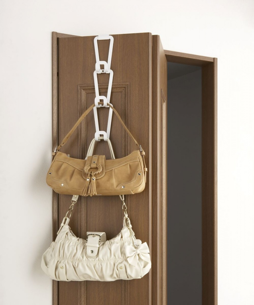 Hanging storage for bags, JOINT BAG HANGER CHAIN, Yamazaki, White in the group Storage / Wardrobe storage / Bag storage at SmartaSaker.se (41264)