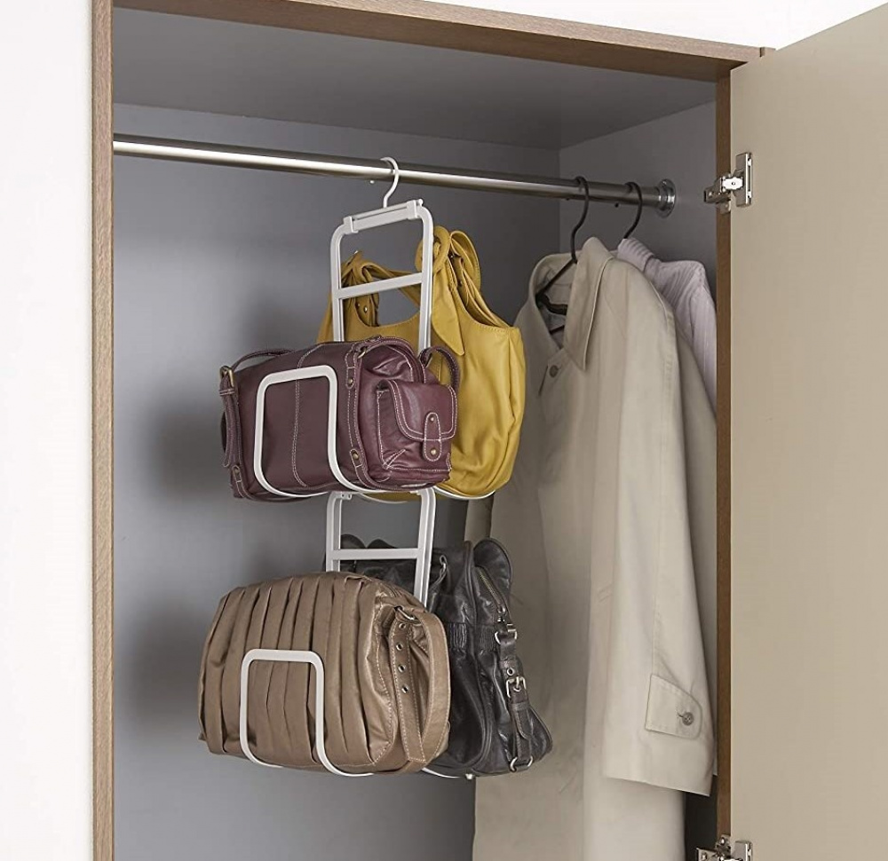 Hanging storage for bags, JOINT LARGE BAG HANGER CHAIN, Yamazaki, White in the group Storage / Wardrobe storage / Bag storage at SmartaSaker.se (41266)