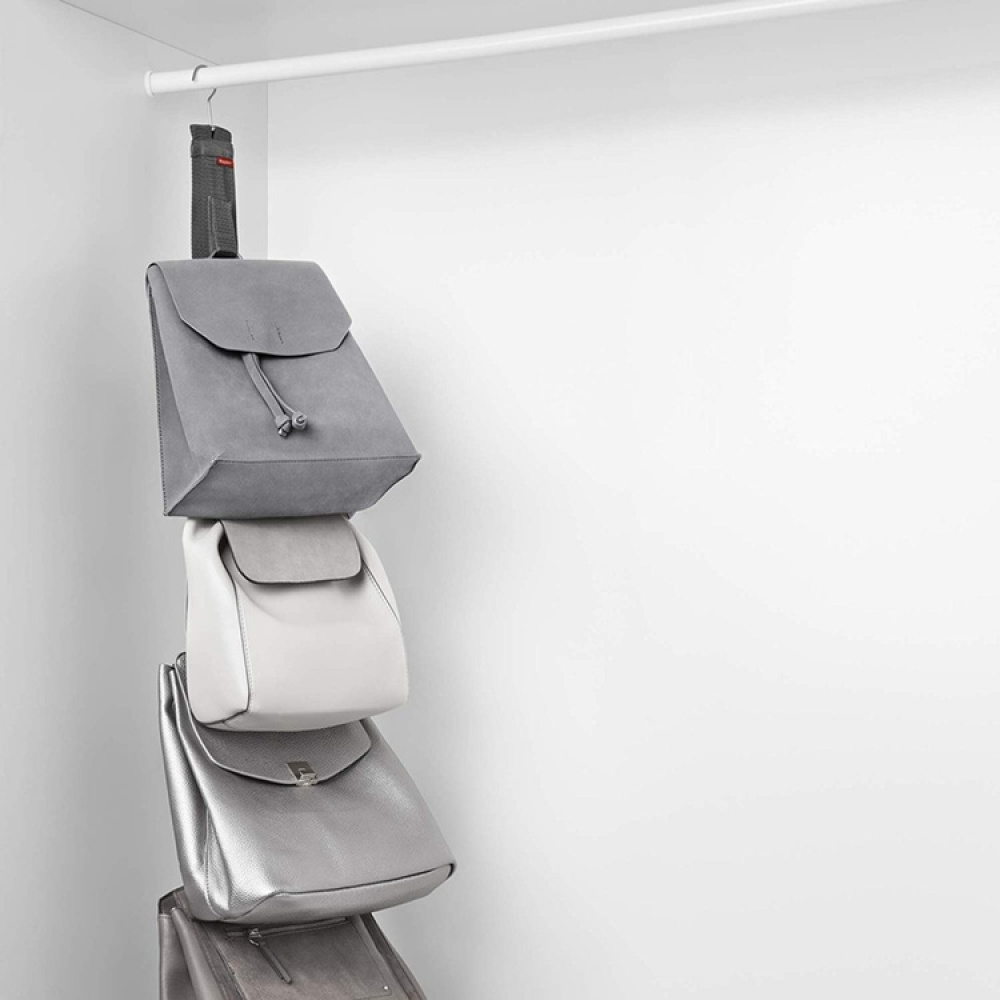 Hanging storage for bags, PREMIUM COLGADOR DE BOLSOS, 7,5 x H 95 cm, Grey in the group Storage / Wardrobe storage / Bag storage at SmartaSaker.se (41267)