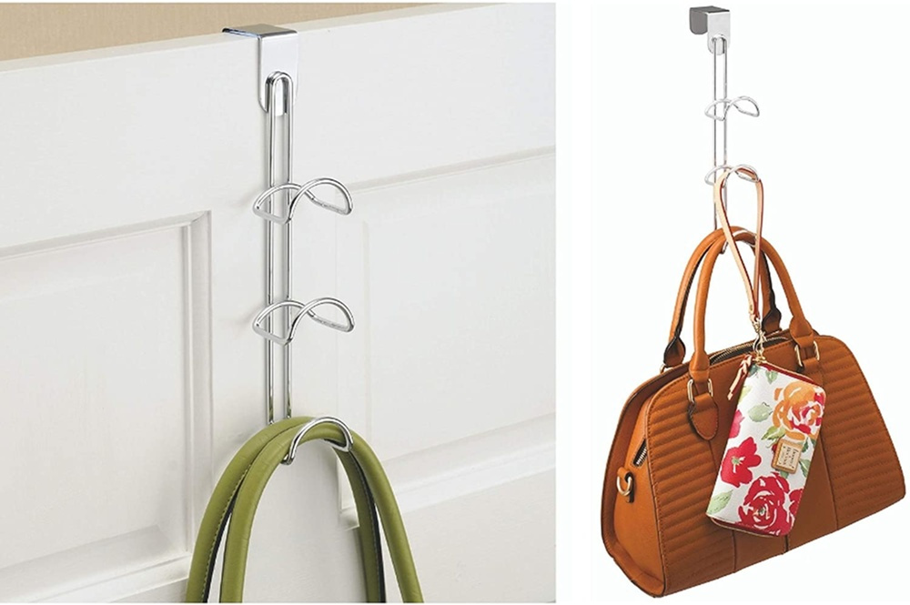 Hanging storage for bags, Over door, CLASSICO HANDBAG HOLDER, 5 x H 27 cm, Silver in the group Storage / Wardrobe storage / Bag storage at SmartaSaker.se (41269)