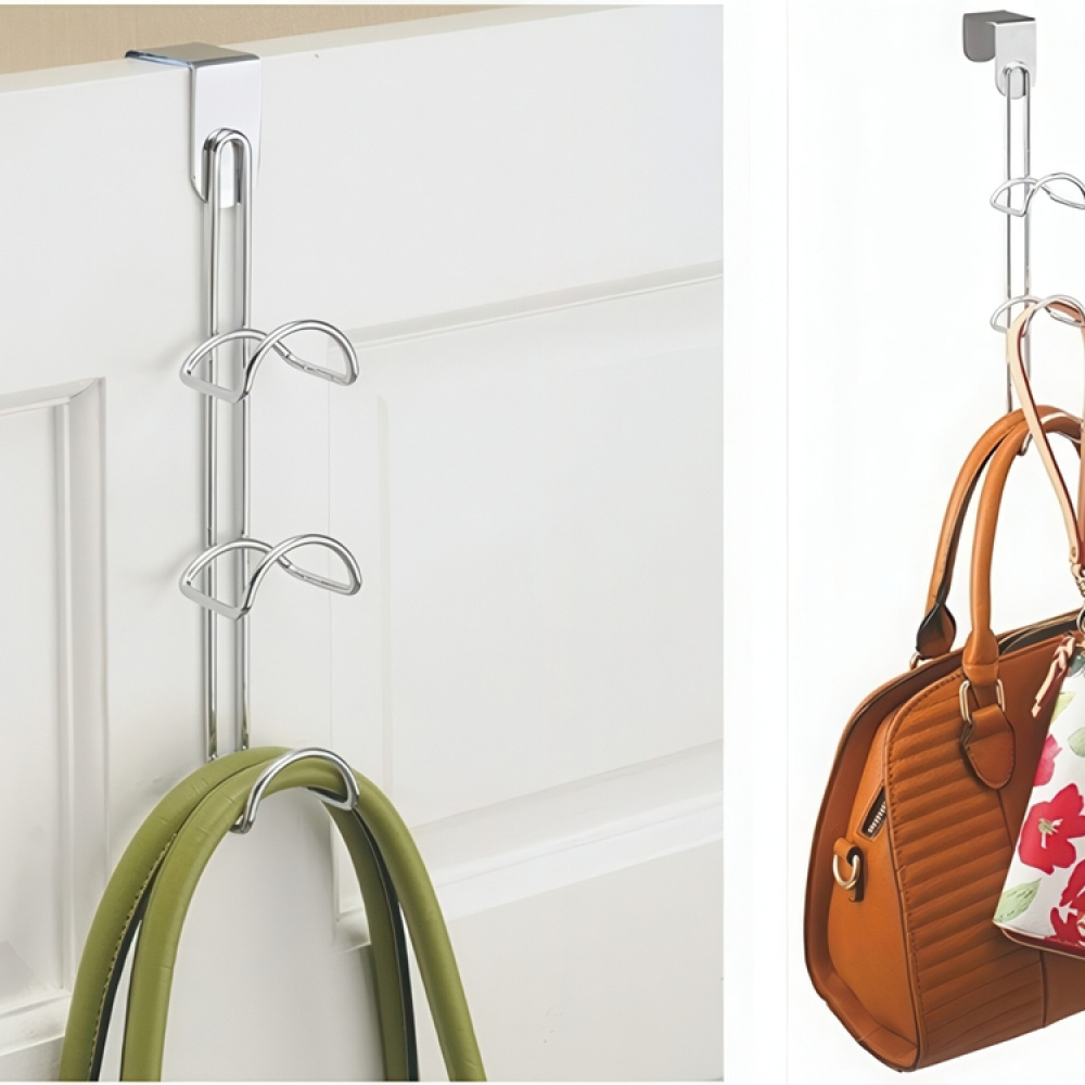 Hanging storage for bags, Over door, CLASSICO HANDBAG HOLDER, 5 x H 27 cm, Silver in the group Storage / Wardrobe storage / Bag storage at SmartaSaker.se (41269)
