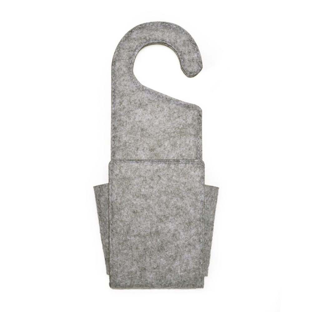 Hanging felt pocket, DOOR KNOB, Kikkerland, Grey in the group Storage / Wardrobe storage at SmartaSaker.se (41270)