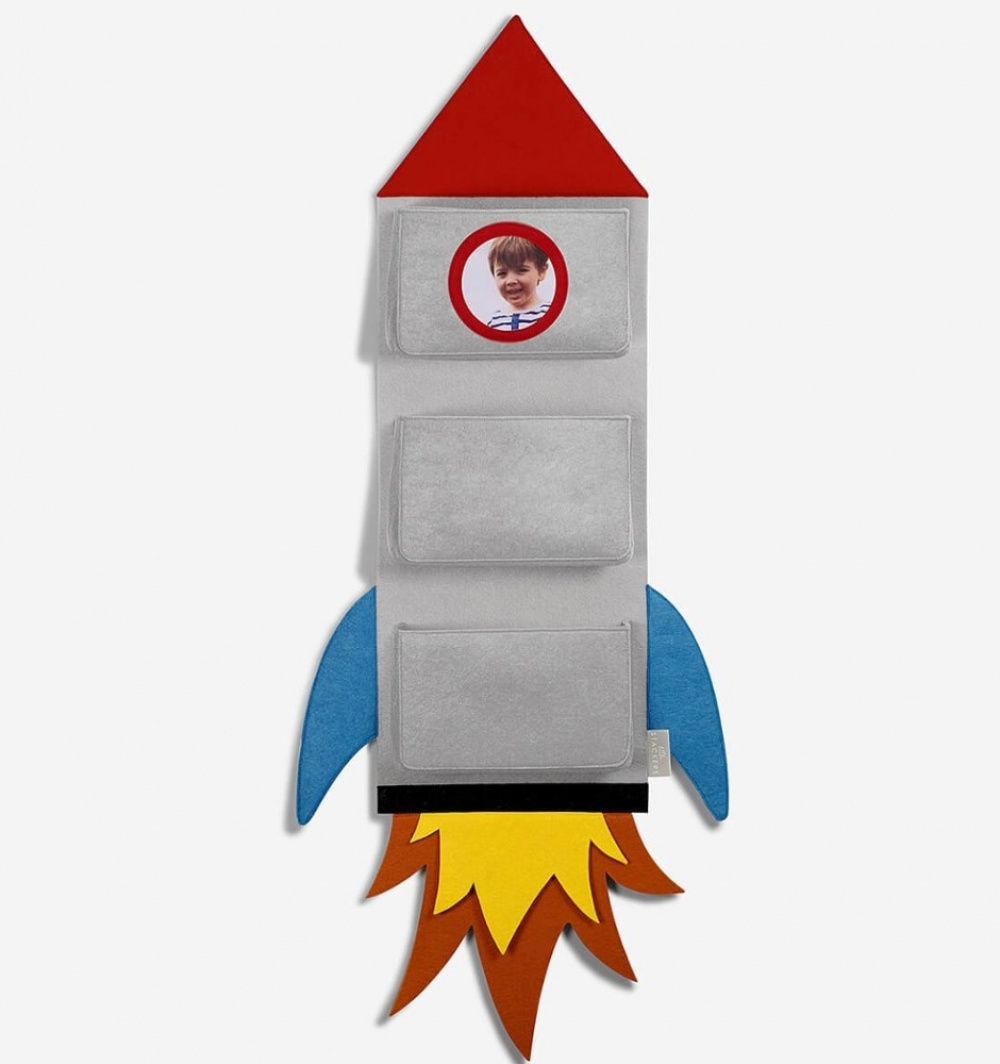 Hanging organizer, ROCKET WALL POCKETS, 28 x H 85 cm, Grå in the group Storage / Children’s room storage at SmartaSaker.se (41272)