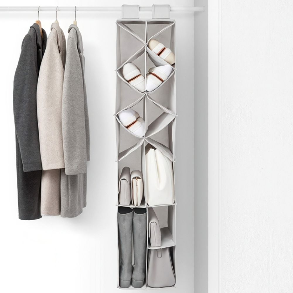 Hanging storage for shoes and bags, PREMIUM COLGDOR PARA ZAPATOS, 30 x 30 x H 142,5 cm, Light Grey in the group Storage / Wardrobe storage / Hangers and hooks at SmartaSaker.se (41273)