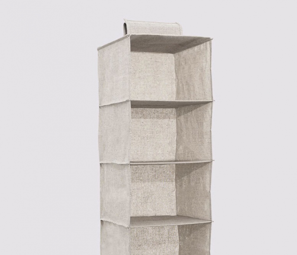 Hanging wardrobe, 6 compartments, ORGA HANGING ORGANISER, 30 x 30 x H 120 cm, Beige-grey in the group Storage / Wardrobe storage at SmartaSaker.se (41277)
