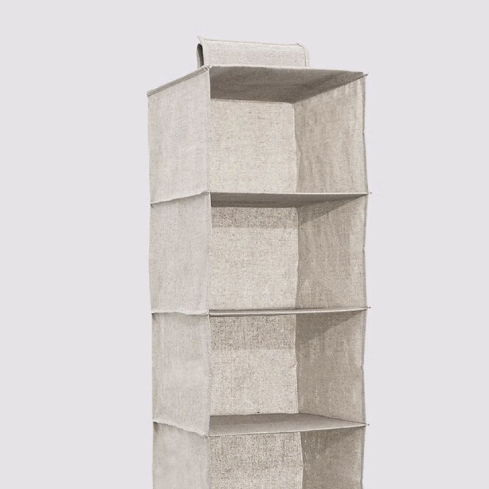 Hanging wardrobe, 6 compartments, ORGA HANGING ORGANISER, 30 x 30 x H 120 cm, Beige-grey in the group Storage / Wardrobe storage at SmartaSaker.se (41277)