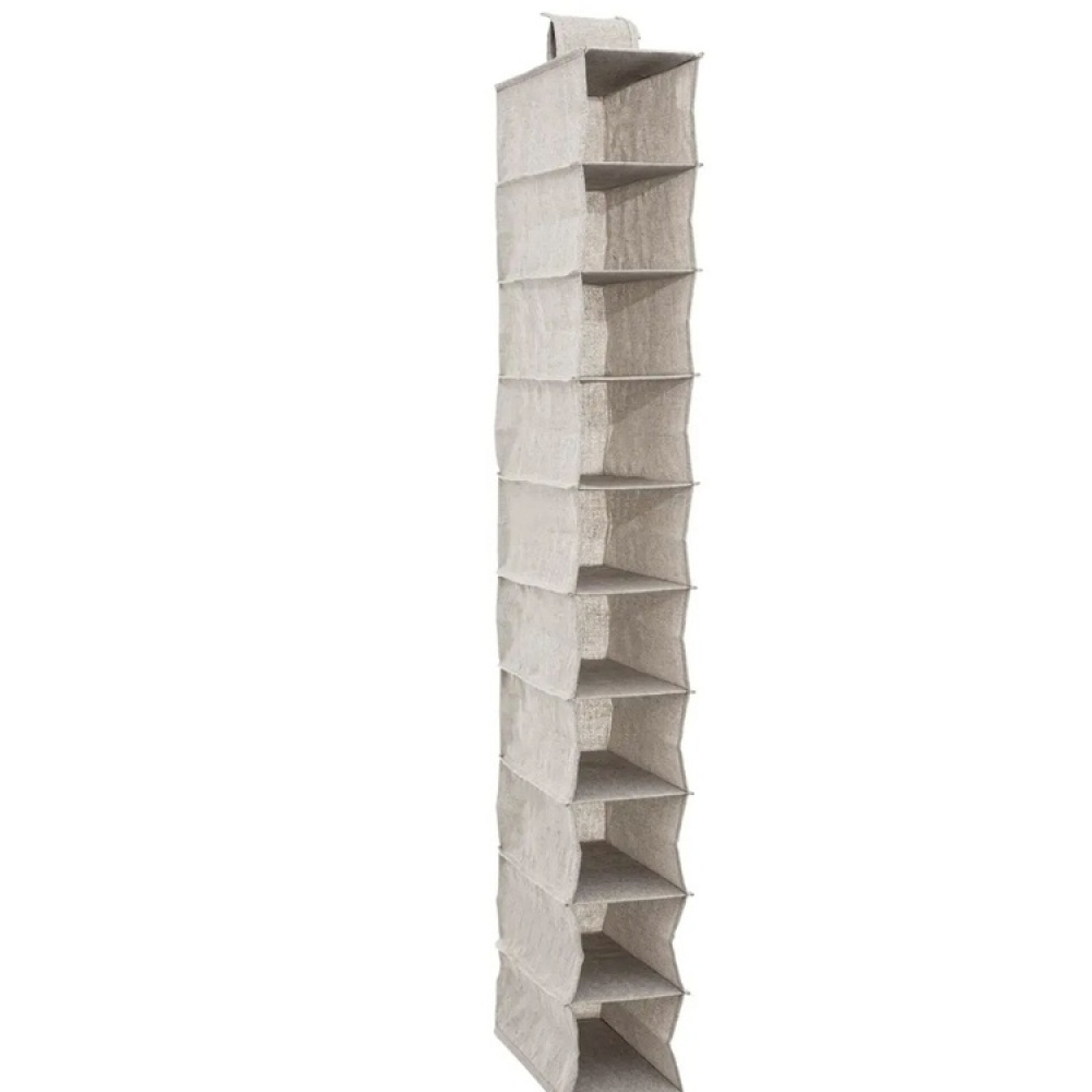 Hanging wardrobe, 10-section, ORGA SHOE ORGANISER, 15 x 30 x H 120 cm, Beige-grey in the group Storage / Wardrobe storage / Hangers and hooks at SmartaSaker.se (41279)