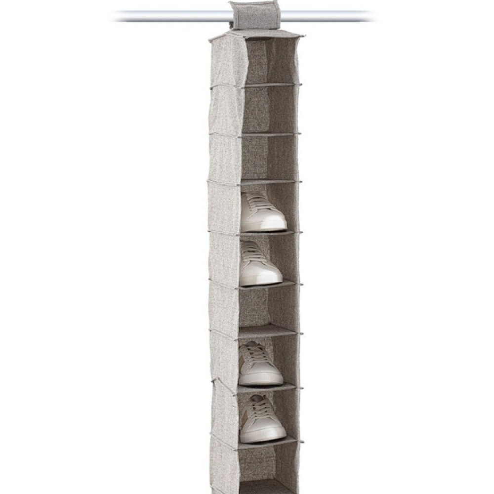 Hanging wardrobe, 10-section, ORGA SHOE ORGANISER, 15 x 30 x H 120 cm, Beige-grey in the group Storage / Wardrobe storage / Hangers and hooks at SmartaSaker.se (41279)