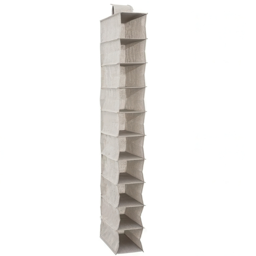 Hanging wardrobe, 10-section, ORGA SHOE ORGANISER, 15 x 30 x H 120 cm, Beige-grey in the group Storage / Wardrobe storage / Hangers and hooks at SmartaSaker.se (41279)