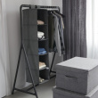Hanging wardrobe storage 5 shelves, grey