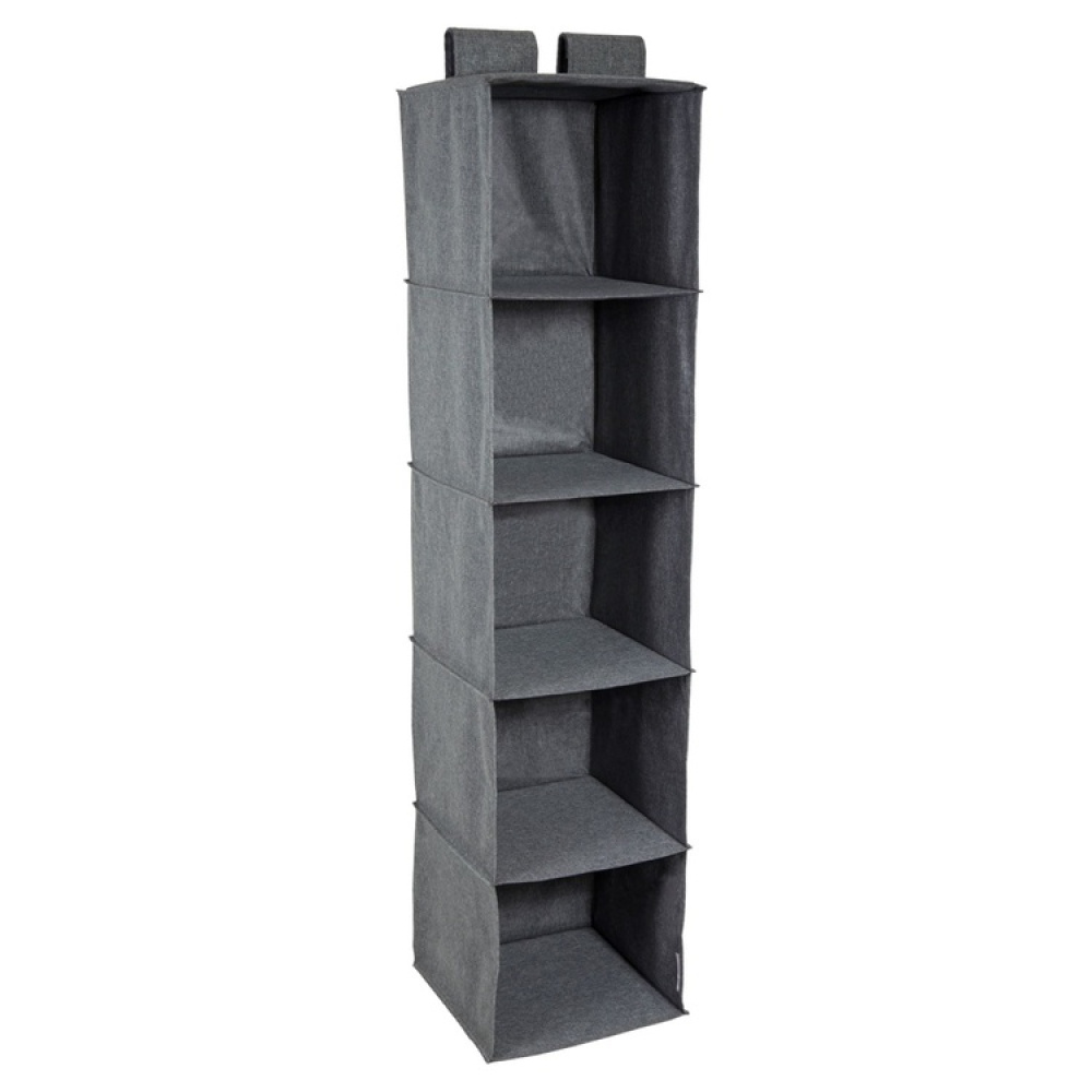 Hanging wardrobe storage 5 shelves, grey in the group Storage / Wardrobe storage at SmartaSaker.se (41281)