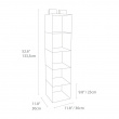 Hanging wardrobe, 5 compartments, BIGSO, 30 x 30 x H 133,5 cm, Grey Hanging wardrobe, 5 compartments, BIGSO, 30 x 30 x H 133,5 cm, Grey