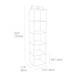 Hanging wardrobe storage 5 shelves, grey