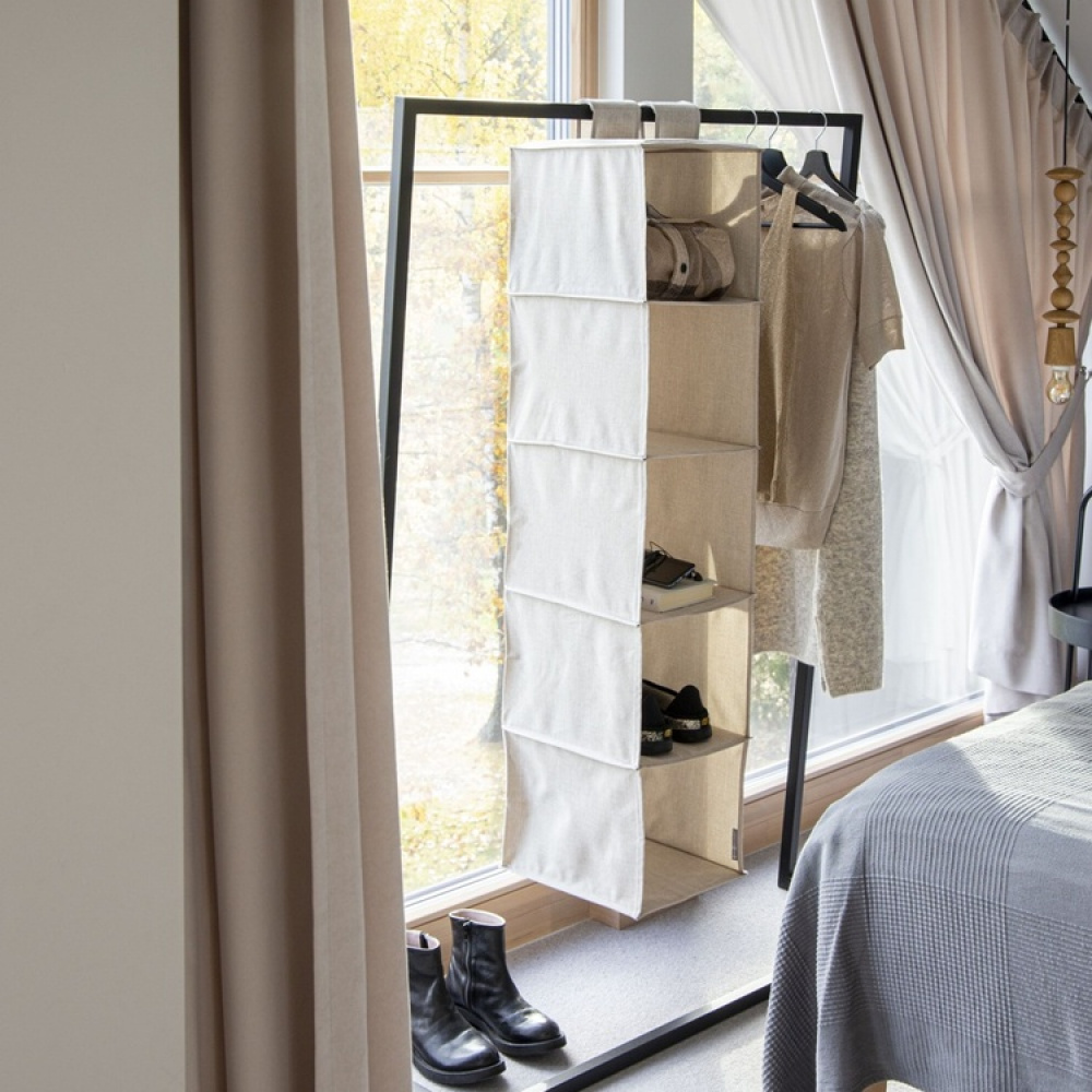 Shelves, 5 compartments, BIGSO HANGIN CLOSET, 30 x 30 x H133,5 cm, Beige in the group Storage / Wardrobe storage at SmartaSaker.se (41282)