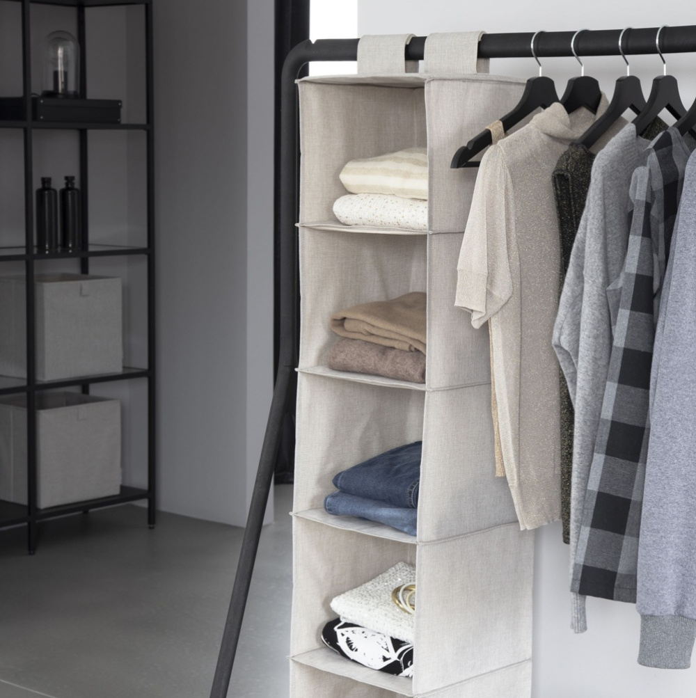 Shelves, 5 compartments, BIGSO HANGIN CLOSET, 30 x 30 x H133,5 cm, Beige in the group Storage / Wardrobe storage at SmartaSaker.se (41282)