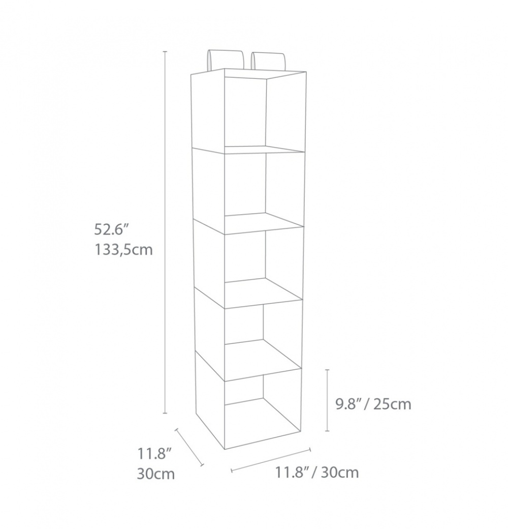 Shelves, 5 compartments, BIGSO HANGIN CLOSET, 30 x 30 x H133,5 cm, Beige in the group Storage / Wardrobe storage at SmartaSaker.se (41282)