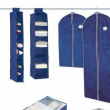 Hanging wardrobe, 6 compartments, AIR, 30 x 30 x 122 cm, Blue