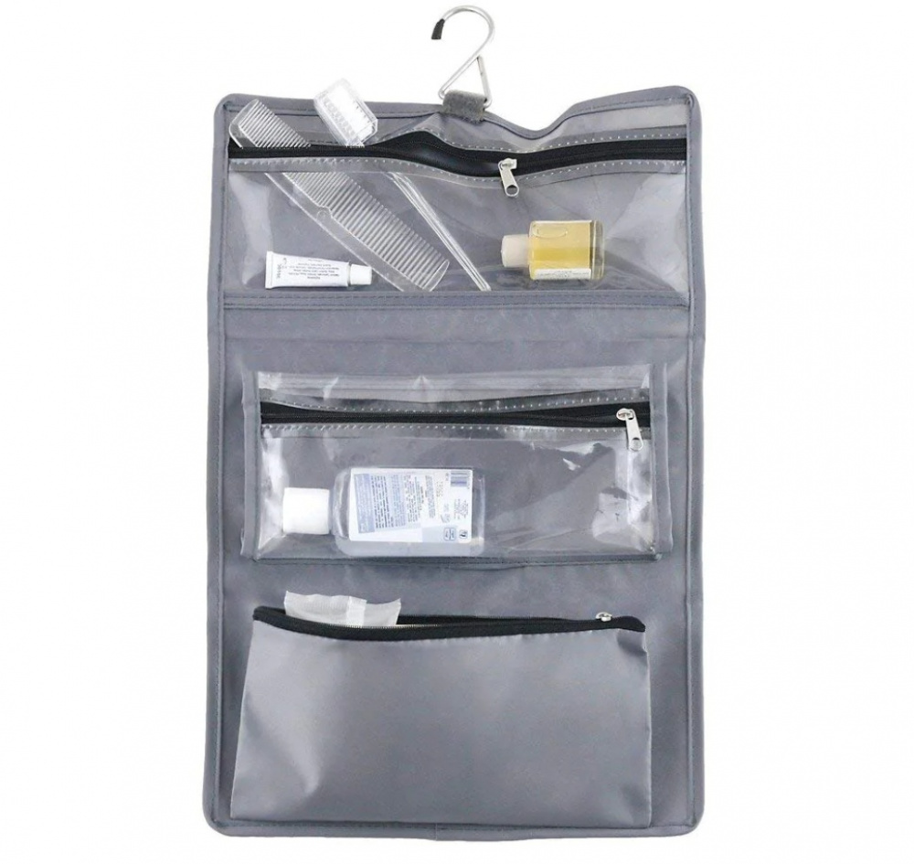 Hanging Toiletry Bag, super light, TRAVEL - SACCHETTO BEAUTY, 27 x H 39 cm, Grey in the group Storage / Travel storage / Toiletry bags at SmartaSaker.se (41284)