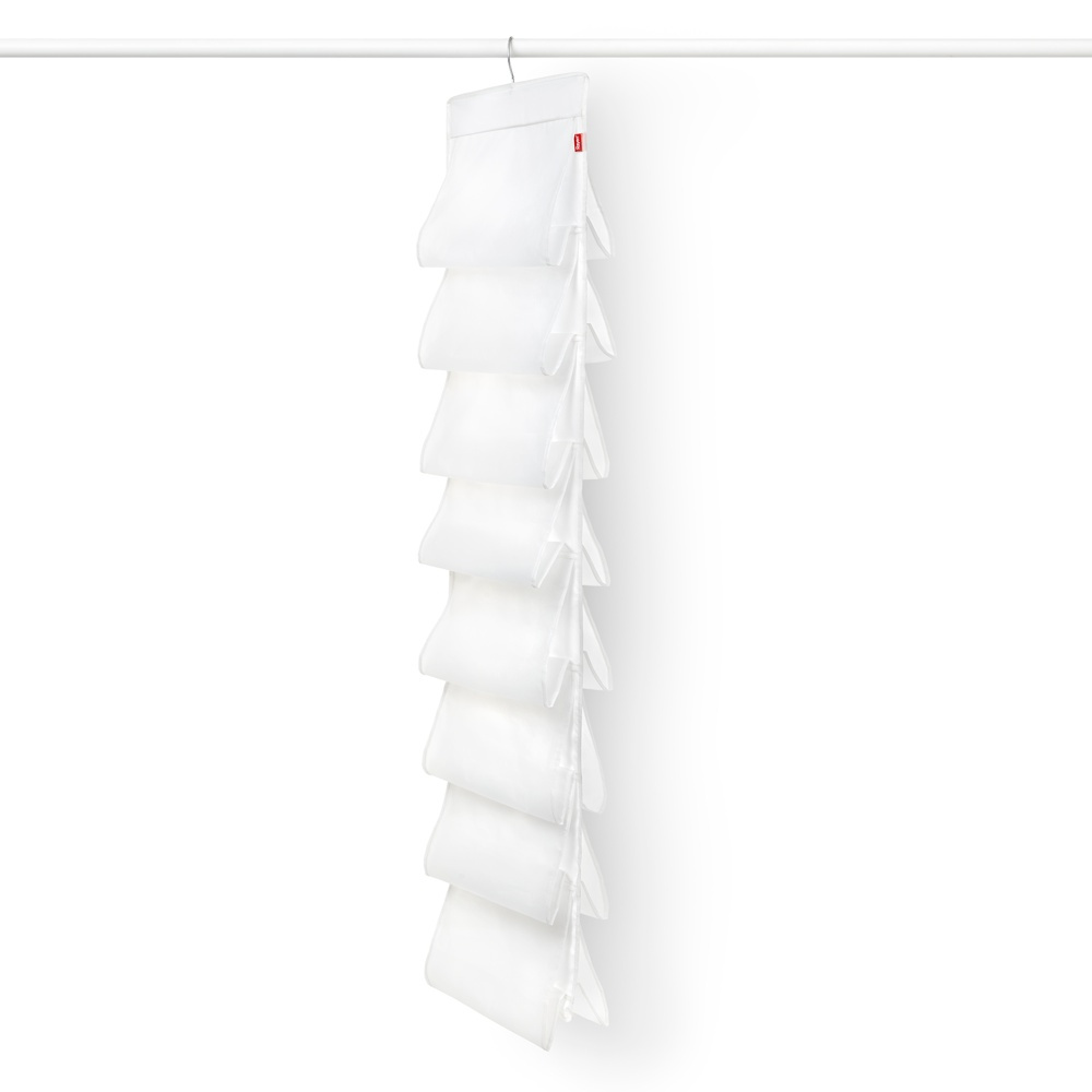 Hanging Shoe Storage, 16 compartments, MILKY WHITE, 33 x H 131 cm, Transparent in the group Storage / Wardrobe storage / Shoe storage at SmartaSaker.se (41287)