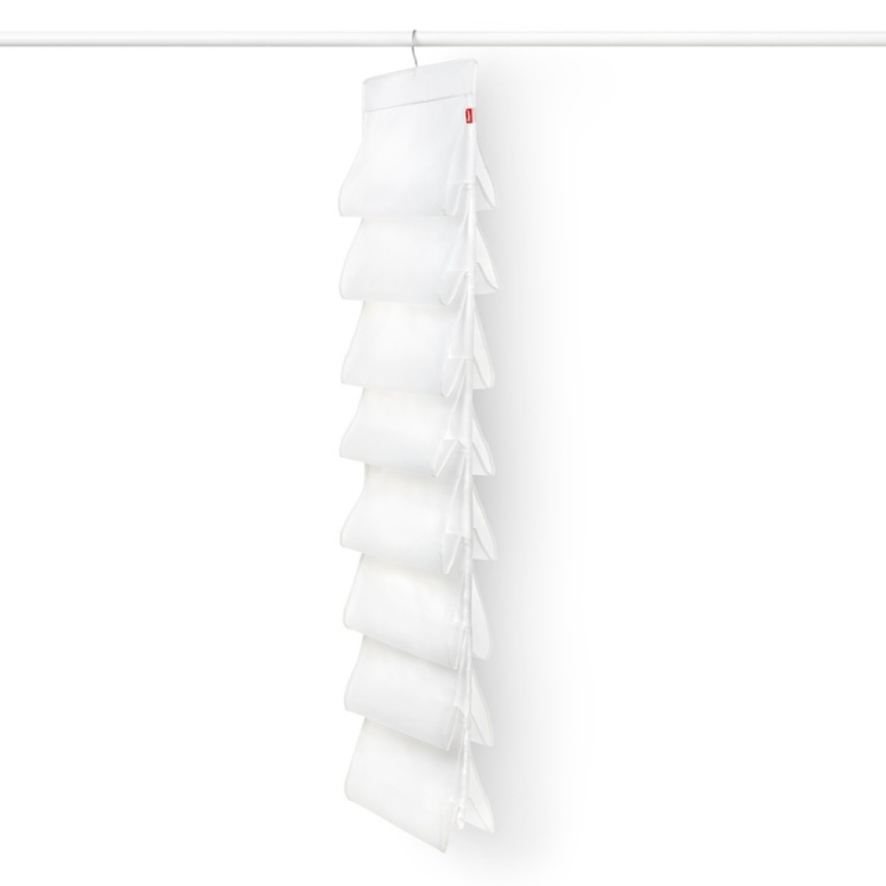 Hanging Shoe Storage, 16 compartments, MILKY WHITE, 33 x H 131 cm, Transparent in the group Storage / Wardrobe storage / Shoe storage at SmartaSaker.se (41287)