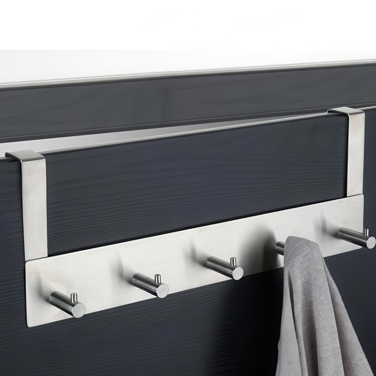Hanger for Wardrobe door, ALBERT, 5 hooks, Stainless steel in the group Storage / Bedroom storage / Over door hooks at SmartaSaker.se (41291)