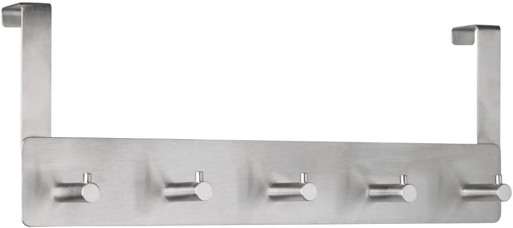 Hanger for Wardrobe door, ALBERT, 5 hooks, Stainless steel in the group Storage / Bedroom storage / Over door hooks at SmartaSaker.se (41291)