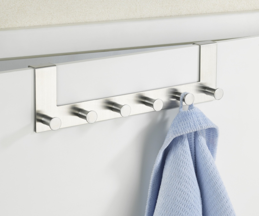 Hanger for door, CELANO, 2 cm, 6 hooks, Stainless steel in the group Storage / Bedroom storage / Over door hooks at SmartaSaker.se (41292)