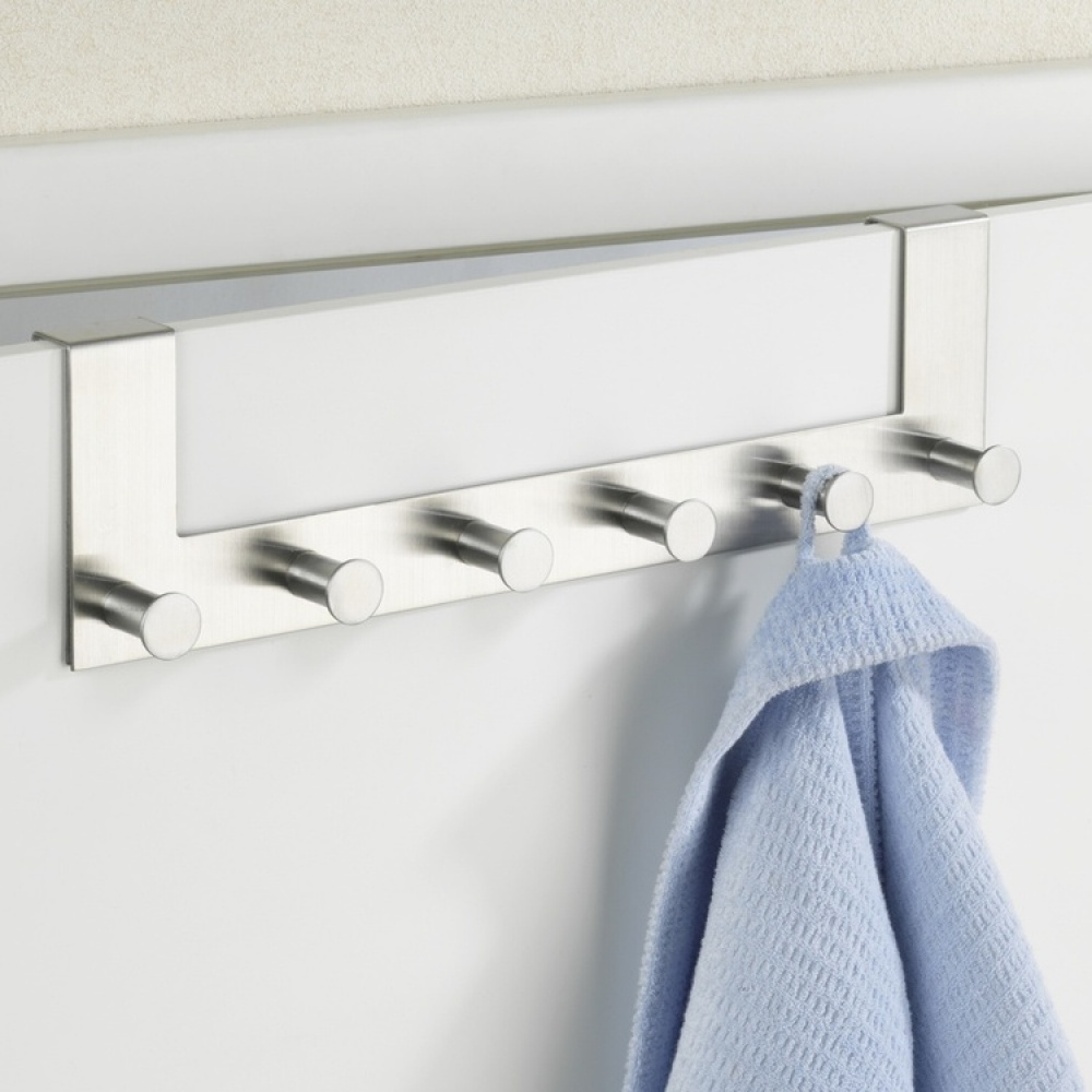 Hanger for door, CELANO, 2 cm, 6 hooks, Stainless steel in the group Storage / Bedroom storage / Over door hooks at SmartaSaker.se (41292)