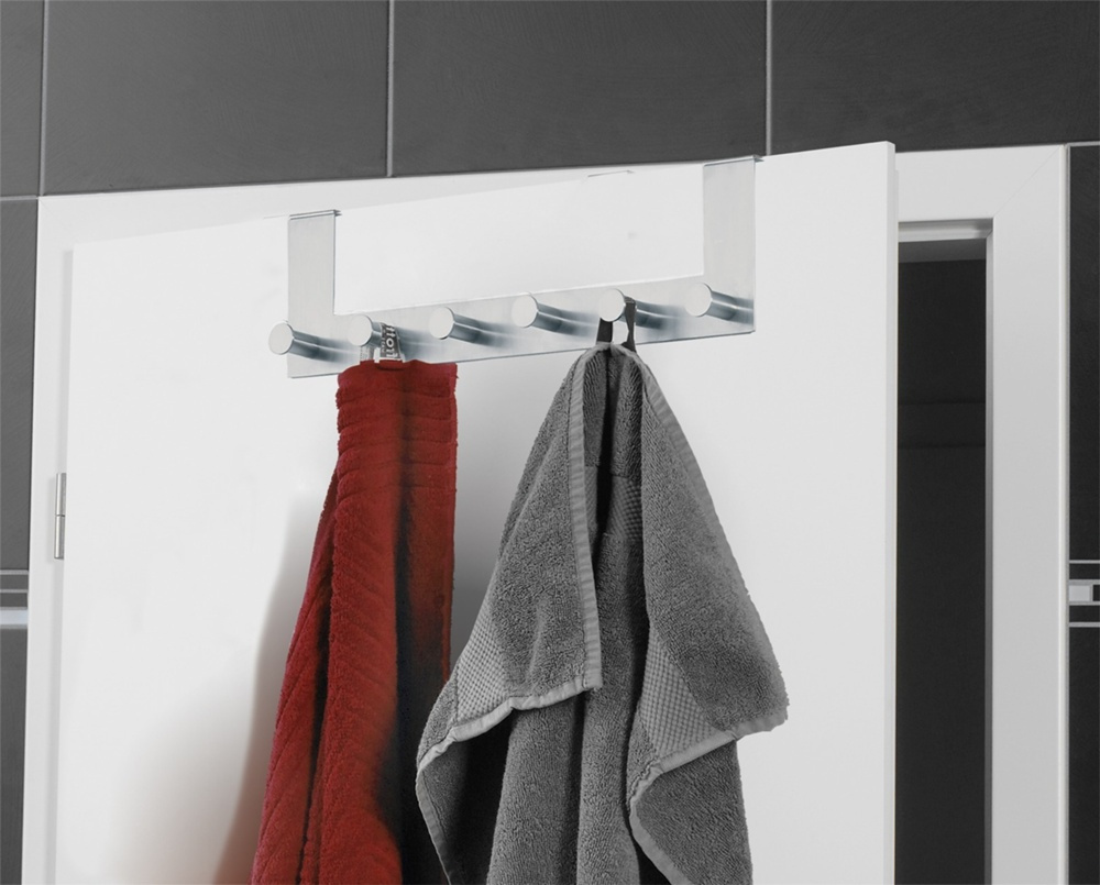 Hanger for door, CELANO, 2 cm, 6 hooks, Stainless steel in the group Storage / Bedroom storage / Over door hooks at SmartaSaker.se (41292)