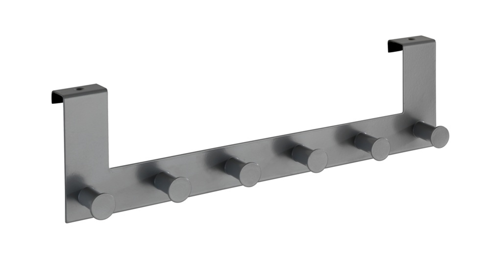 Hanger for door, CELANO, 2 cm, 6 hooks, Metal, Grey in the group Storage / Bedroom storage / Over door hooks at SmartaSaker.se (41294)