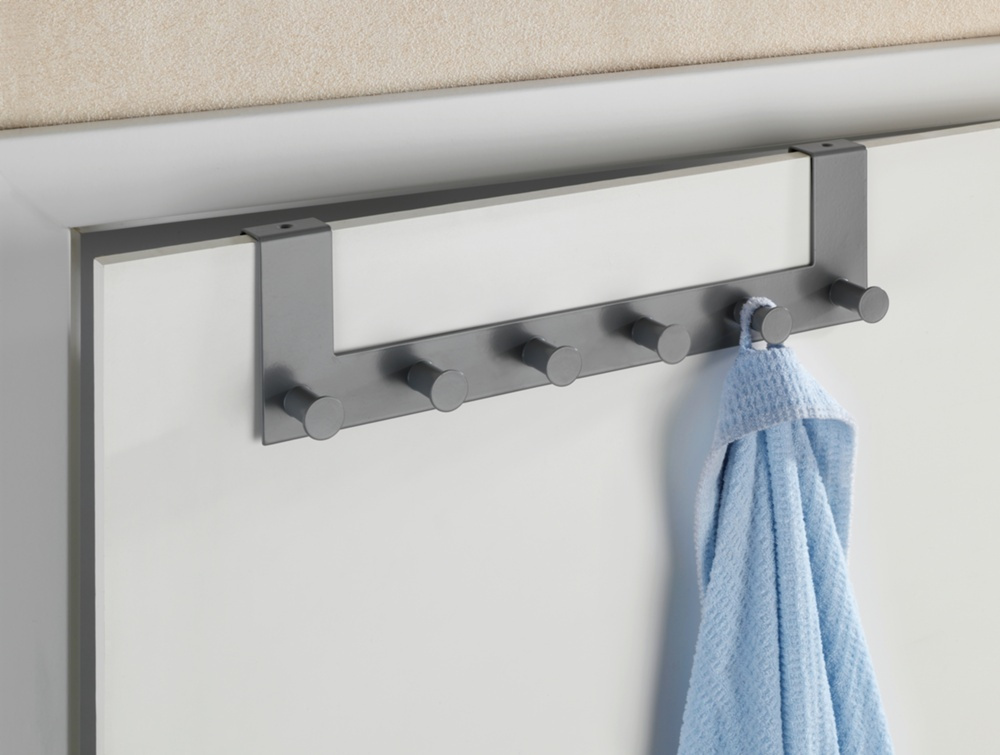 Hanger for door, CELANO, 2 cm, 6 hooks, Metal, Grey in the group Storage / Bedroom storage / Over door hooks at SmartaSaker.se (41294)
