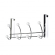 Hanger over the door, BONNY, 4 hooks, Silver / White Hanger over the door, BONNY, 4 hooks, Silver / White
