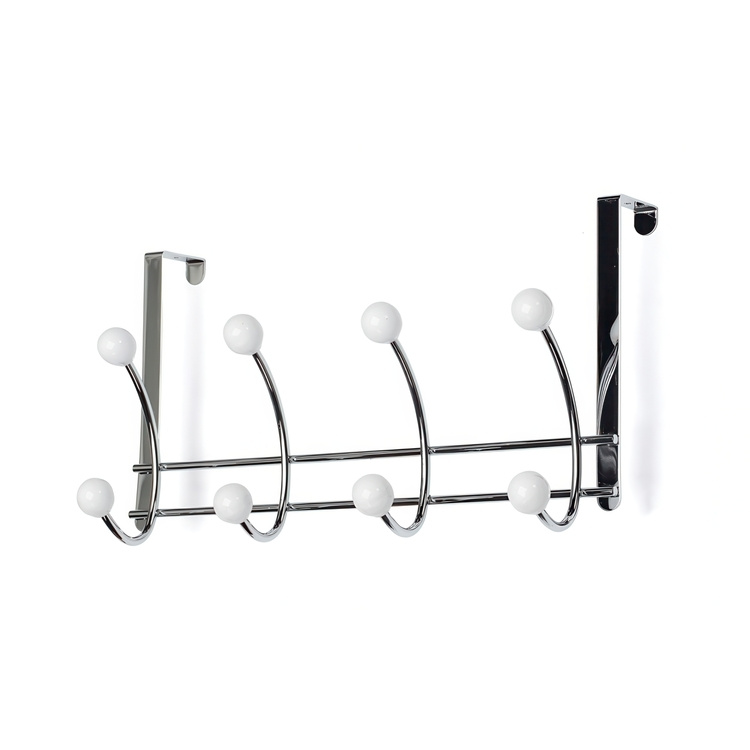 Hanger over the door, BONNY, 4 hooks, Silver / White in the group Storage / Bedroom storage / Over door hooks at SmartaSaker.se (41296)