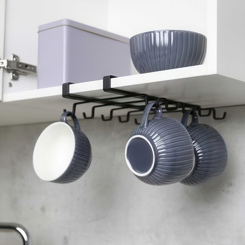 Under Cupboard Rack with 10 hooks, LARGE TASSENHALTER in the group Storage / Kitchen storage / Kitchen cabinet organizers / Under shelf storage at SmartaSaker.se (41299)